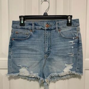 New American Eagle Outfitters Blue Jean Shorts Distressed Frayed